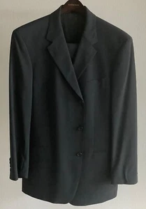HUGO BOSS USA 100% Virgin Wool 44R Solid Dark Grey Suit, Xlnt, Worn 2x - Picture 1 of 8