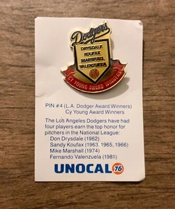New LA Dodgers Cy Young Award Winners Unocal Pin #4 - Picture 1 of 2