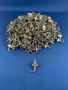 295 Pcs Nickel Plated Brass Metal Screw-in Hooks Cup Silver 3/4” Cup-hooks - Picture 1 of 4
