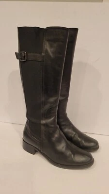 Bruno Magli Alyssa Riding Boot  Size EU 37/US 6.5M Black Leather Made In Italy  - Image 1 of 4