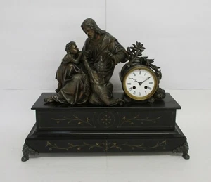 ✅ ANTICA SCULTURA 1880 FRANCESE NAPOLEONE III PARIGINA OROLOGIO ANTIQUE - 838 - Picture 1 of 12