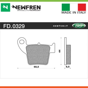 Newfren Rear Brake Pads - Off Road Dirt Race Sintered For Honda CRF250R 250cc - Bild 1 von 4