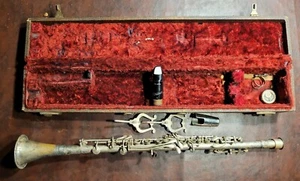 Antike Clark Student Elkhart METALLKLARINETTE mit Brilhart Ebolin Mundstück  - Bild 1 von 12