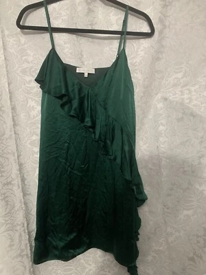 Corey Lynn Calter Silk Mini Dress Green Size Medium - Image 1 of 4