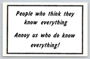 Postal de personas que piensan que saben todo nos molesta a nosotros que sabemos todo - Imagen 1 de 3