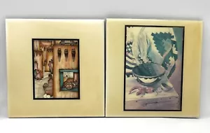1985 Amado Peña, Pauline Breidenbach Keramik Kunst 2 Fliesen 8" New Mexico Südwesten - Bild 1 von 11