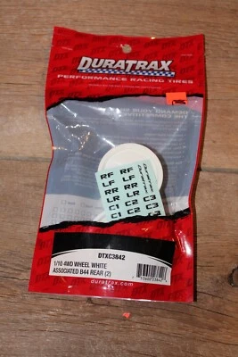 TWO (2) Duratrax 1/10 4WD B44 REAR WHEEL WHITE - DTXC3842 - NEW SEALED - Image 1 of 2