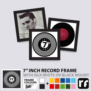 7" Inch Record Frame - Black, White, Colours - UV Glass & Mount Options - Picture 1 of 20