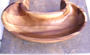 Nambe Holz Schüssel seltsam schwer nierenförmig mit Vertiefung 15"LX8"W - Bild 1 von 19