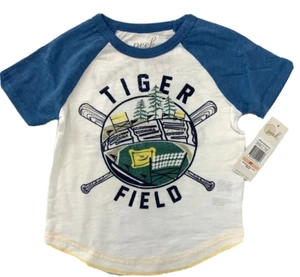 Neu mit Etikett Peek Boy 2T 2 blau Detroit Tiger Field Baseball Grafik Shirt rotbraun - Bild 1 von 8