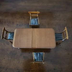 Tavolo allungabile vintage Shackman mobile bambola con una foglia e 4 sedie - Foto 1 di 2