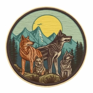 Dire Wolf Patch Iron-on Applique For Clothes, Vest, Ice Age Wild Animal Badge - Picture 1 of 12
