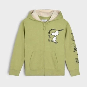 Peanuts Snoopy Kids Hoodie Officially Licensed Boys Girls 3T 4T 6 8 Unisex Green - Picture 1 of 5