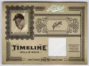 Camiseta deportiva del juego Playoff Prime Cuts Willie Mays Timeline 2005 24/50 su número de camiseta - Imagen 1 de 2