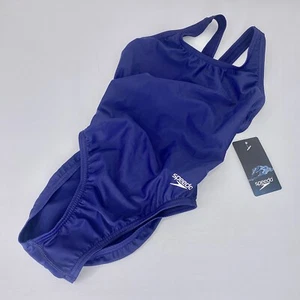 Traje de baño Speedo PowerFLEX Eco de una pieza talla 26 Speedo azul marino nuevo con etiquetas precio de venta sugerido por el fabricante 64 USD - Imagen 1 de 13