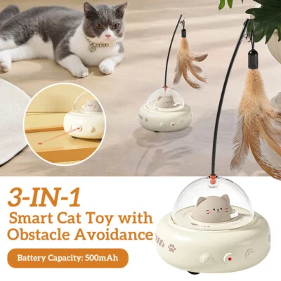 Cat Interactive Toys Funny Feather Kitten Indoor Play Automatic Laser Toy USB - image 1 of 4