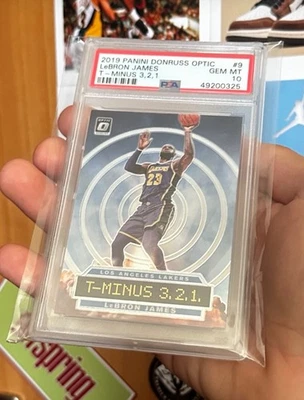 2019 PANINI DONRUSS OPTIC LeBRON JAMES #9 T- MINUS 3,2,1 PSA GEM MINT 10 LOW POP - Image 1 of 2