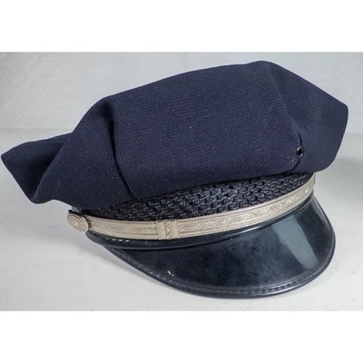 Vintage Kent-Krick Police Uniform Cap Hat Size 7 3/8 Black Visor USA Made - Image 1 of 4
