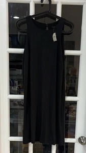 NWT Ann Taylor Women's Black Sleeveless Split Neck Back Dress Small - Picture 1 of 4