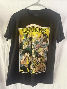 Camiseta My Hero Academia Anime Negra Gráficos Coloridos Talla Adulto Mediana M - Imagen 1 de 4
