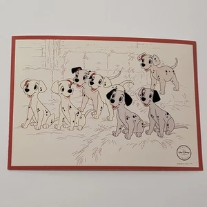 Vintage unzirkuliert Walt Disney Kunst 101 Dalmatiner "Hoffnungsvolle Welpen" Postkarte PA - Bild 1 von 8
