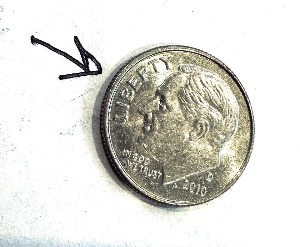 2010-D Roosevelt 10c ~ SUPER OFF CENTER Dime ~ Nice! ~  T10 - Image 1 of 4