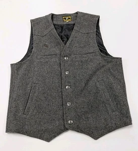 Mens Wyoming Traders Virgin Wool Vest Gray Western Cowboy Ranchwear Sz M - Picture 1 of 8