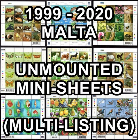 1999 - 2020 MALTA MINI-SHEET ISSUES {Multi-Listing} UNMOUNTED MINT Cover