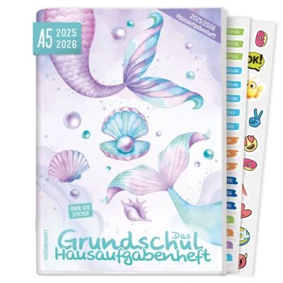 LERNFREUNDE Das Grundschul-Hausaufgabenheft 2025/2026 / A5 / Meerjungfrau / Häfft-Verlag