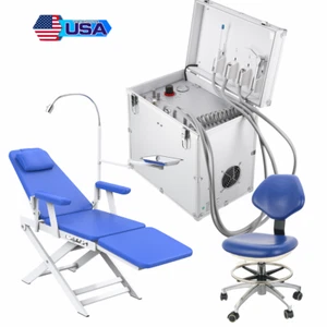 Unidad de entrega dental portátil compresor de aire jeringa de succión 4H/silla/taburete - Imagen 1 de 49