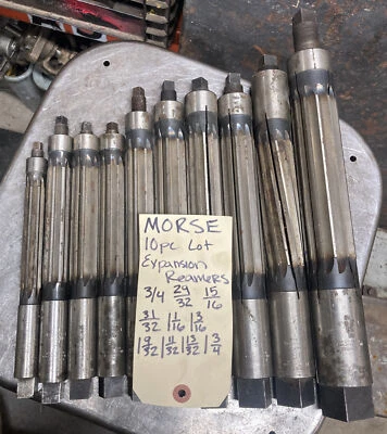 Morse USA 10pc Expansion Hand Reamers 1-3/4 1-13/32 1-11/32 1-9/32 1-3/16 1-1/16 - Image 1 of 4