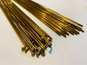 Bicycle Spokes & Nipples - 14G Stainless Steel - GOLD (CHOOSE YOUR LENGTH) - Picture 1 of 2