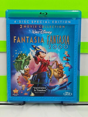 WALT DISNEY FANTASIA & FANTASIA 2000 MICKEY MOUSE 2 MOVIE COLLECTION BLU RAY - Image 1 of 4
