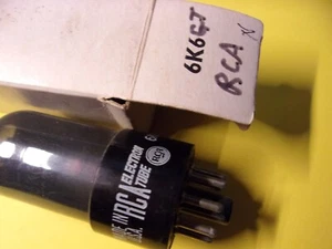 One  RCA 6K6GT Smoked Glass electron vacuum audio amplifier tube - Picture 1 of 4
