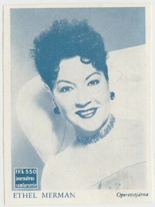 Ethel Merman rare 1950s FICK Journalen Paper Stock Trading Card from Sweden E2
