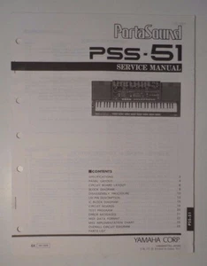 Original Yamaha Portasound PSS-51 Keyboard SERVICE Manual - Picture 1 of 3