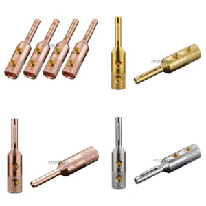 4pcs VIBORG Silver/Gold/Rhodium Plated 99.998% Pure Red Copper Banana Plug VB401 - Picture 1 of 5