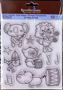 RECOLLECTIONS clear stamp set JAMMING ANIMALS Circus Baby Zoo - Picture 1 of 1