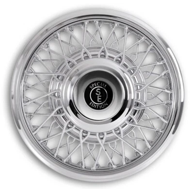 1x Speichenblende 15" ABS chrom US Car Oldtimer Hot Rod Radkappen Radzierblenden - Bild 1 von 4