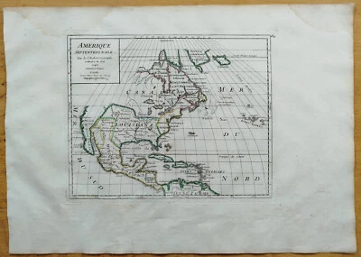 Continente América del Norte - Mapa Original Vaugondy - 1748 Foto 1 de 2