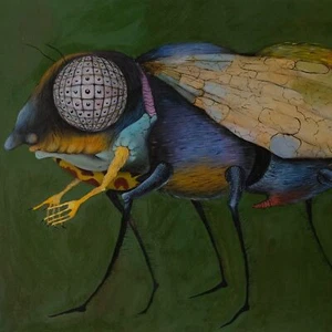 Mosca metamorfosis desconocida enmarcada rusa óleo sobre lienzo años 80 - Imagen 1 de 5