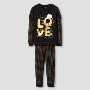 Shopkins Big Girls' Love Roxy Ring Black Pajamas Shirt & Pants Set - Size 4, 6   - Picture 1 of 1