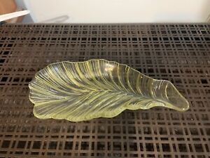 Vietri Yellow Glass Leaf Bowl made in Turkey