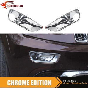 2x Chrome Fog Light Bezels Cover for Jeep Cherokee 2014-2018 Left and Right Side - Foto 1 di 8