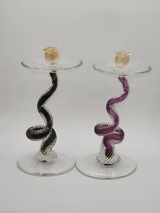 RPM Studios Modern Art Glass Candle Holders 20th Century - Picture 1 of 14