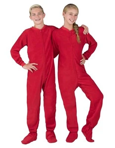 Bright Red Kids Fleece One Piece - Picture 1 of 5