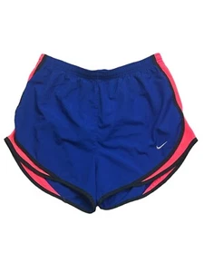 Nike Dry Fit Women Lined Running 3" Shorts MEDIUM Blue Orange Draw String - Picture 1 of 8