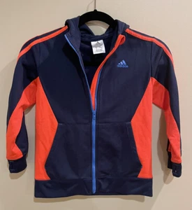 Boys Adidas Track Jacket EUC Sz 7 Navy - Picture 1 of 4