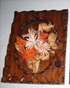 Placa de abuela de colección Flowers in the Ozarks de Margaret Tarwater tallada a mano 9x7x2" - Imagen 1 de 5