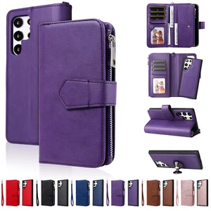 For Samsung Galaxy S25 S24/S23/S22/S21/S20FE Ultra Luxury PU Leather Wallet Case - Picture 1 of 86